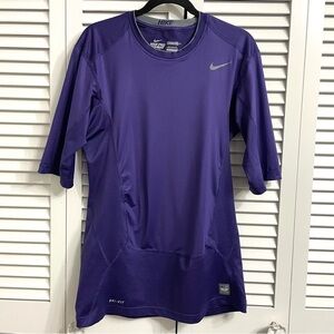 Nike Pro Combat Shirt Men's XXL Purple Dri Fit Fitted Short Sleeve Compression